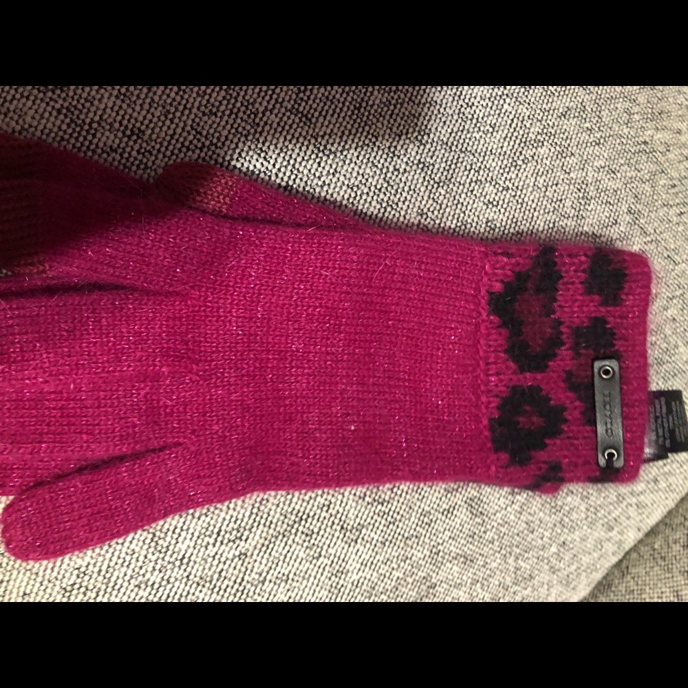 Coach rabbit hair gloves